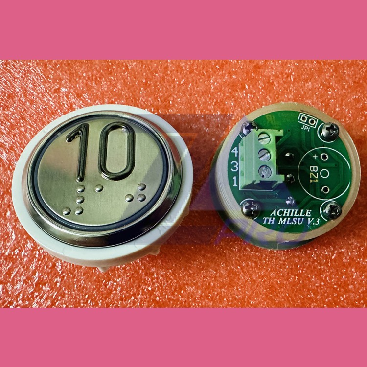 Кнопочный модуль 10 с кодом Брайля, синяя подсветка, MLSU, Achille light VEGA