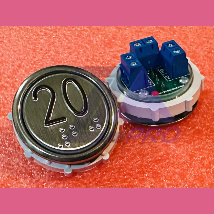 Кнопочный выключатель 20 рельеф код Брайля ВК-32-5Б (схема №1 MLB Vega)