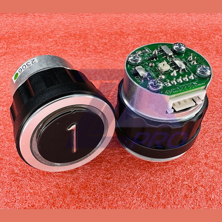 Кнопочный модуль "1" зеленая подсветка D4DUG  WELM-1101 ID:54502536.4 TRP000068 Schindler 7000